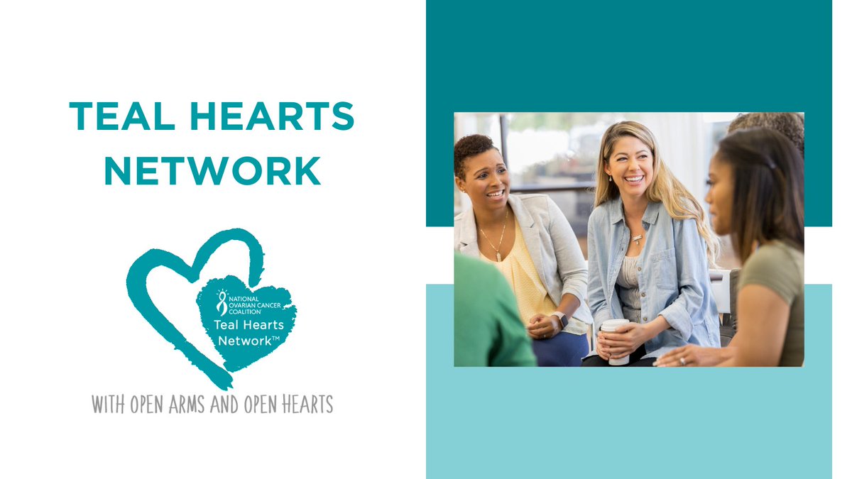 Connect with the #OvarianCancer community wherever you are with our TEAL Hearts Network. Our virtual peer-to-peer support groups are here for you throughout your ovarian cancer journey. To learn more and find a group in your area, visit our website today. bit.ly/3wstJet