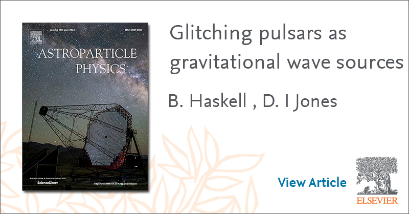 A new paper in Astroparticle Physics suggests glitches of rapidly spinning neutron star pulsars can be a source of #gravitationalwaves. Read the full article: spkl.io/6012441ti