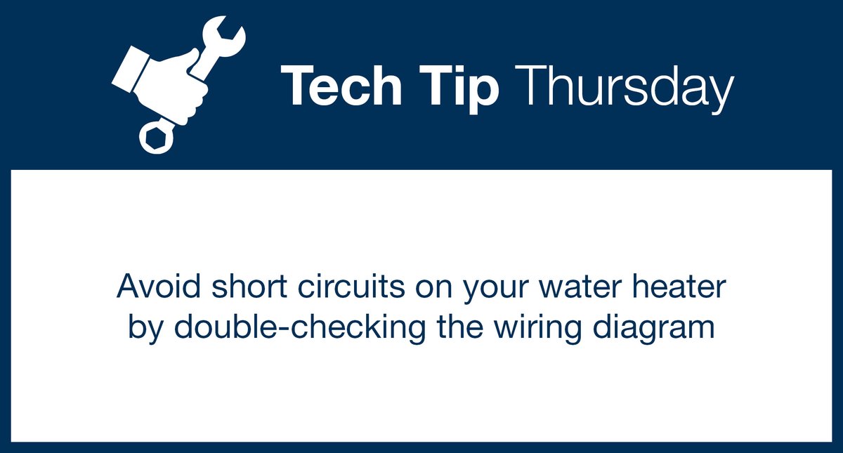 Avoid short circuits on your water heater. When in doubt, always double-check the wiring diagram for your unit. Learn more: ow.ly/yiRi50RsS4M #PVI #TechTipThursday #Wiring
