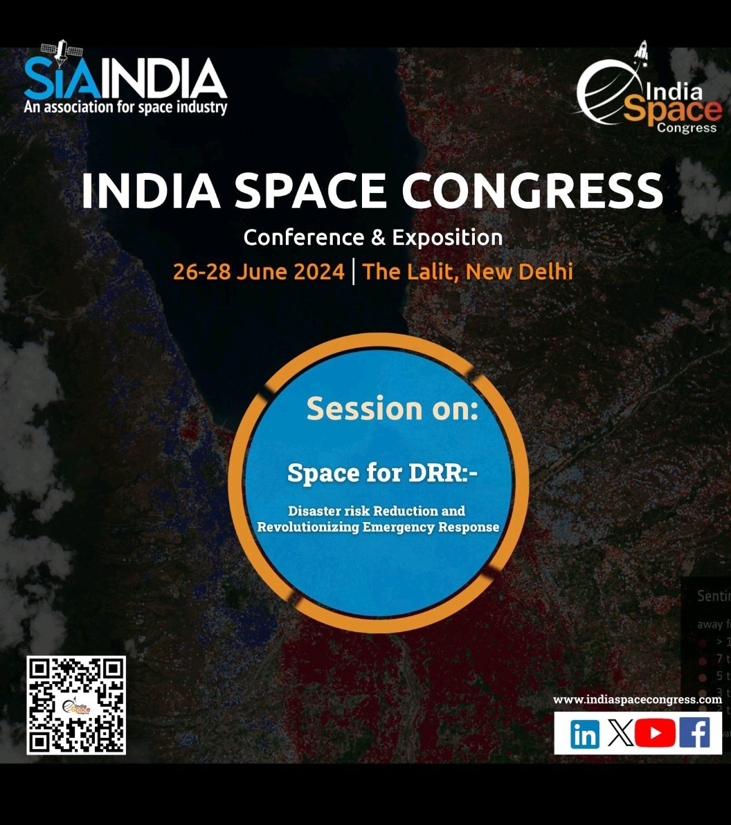 Join us at the India Space Congress from June 26th-28th, 2024, at The Lalit, New Delhi, to delve into a session on 'Space for DRR: Disaster Risk Reduction and revolutionizing Emergency Response.' Visit: indiaspacecongress.com #emergency #response #DRR