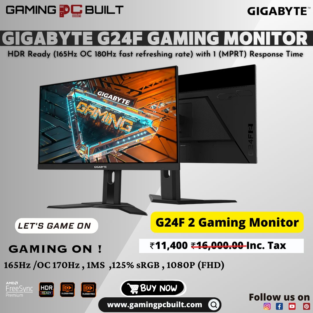 gamingpcbuilt's tweet photo. 💸Purchase now our new G24F 2 Gaming Monitor to experience:
TO ORDER
Visit :👉https://t.co/kOY35sksPb
#GamingPCBuilt #K25Computers #GamingPC # #GamingPC #Custompc #editingPC #gigabyte #ProductivityPC #Workstation #gaming #AORUS #GIGABYTE #G24F2 #Gamingmonitor #GIGABYTE #Gaming https://t.co/2hwE6E1riZ