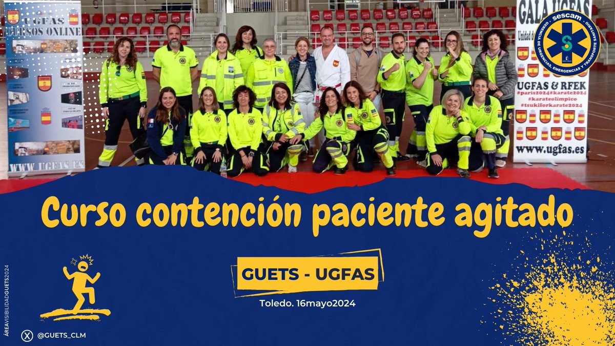 La <a href="/GUETS_CLM/">GUETS</a> de <a href="/SanidadCLM/">Sanidad CLM</a> sigue con su Plan Formativo 2024.

Contención en el paciente agitado.

De la mano de <a href="/UGFAS_/">UGFAS</a> 

NUESTRA SEGURIDAD, TU SEGURIDAD.

#SomosGUETS #25añosGUETS