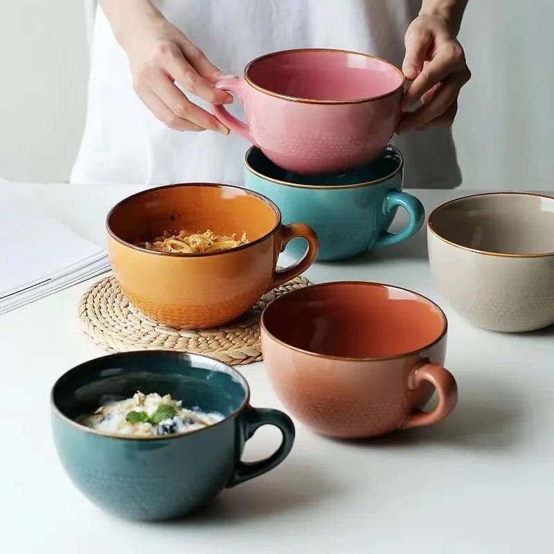Morning Perk #ceramic #mugs are oversized cups ideal for #cereal #granola & extra large #lattes 😁Choose from colors like Rose, Turmeric, Huckleberry, Granola, Oat & Robin Egg tinyurl.com/mr2v22uh😍 #breakfast #ceramics #coffeelovers #morningvibes #giftsforfriend #contemporary