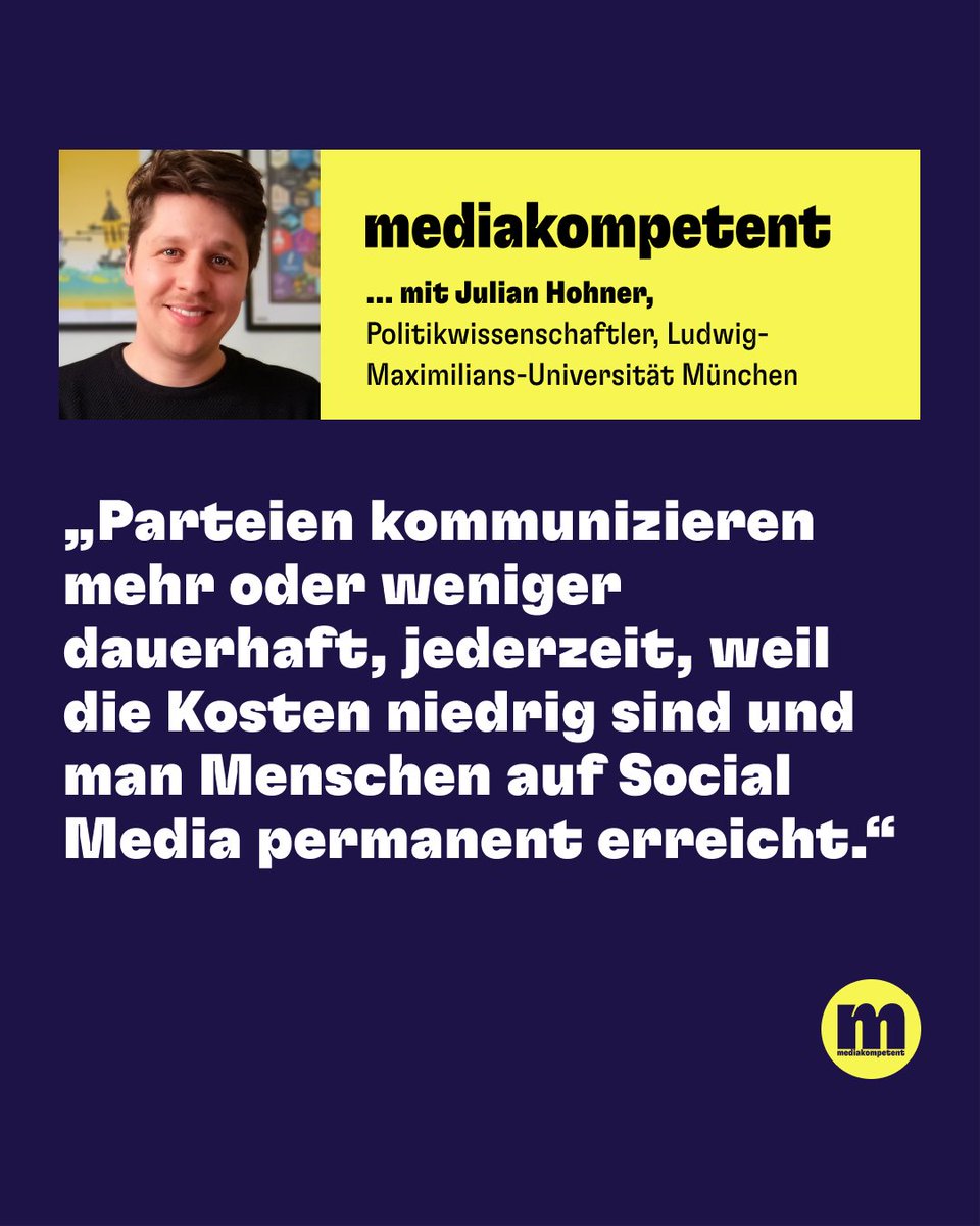 Wie hat sich der Wahlkampf durch das Internet verändert? 📢 @J_H_ohner 

👉 Hilfreiches Wissen zum Thema Desinformation bei Wahlen: mediakompetent.de/desinformation…

#mediakompetent #Medienkompetenz