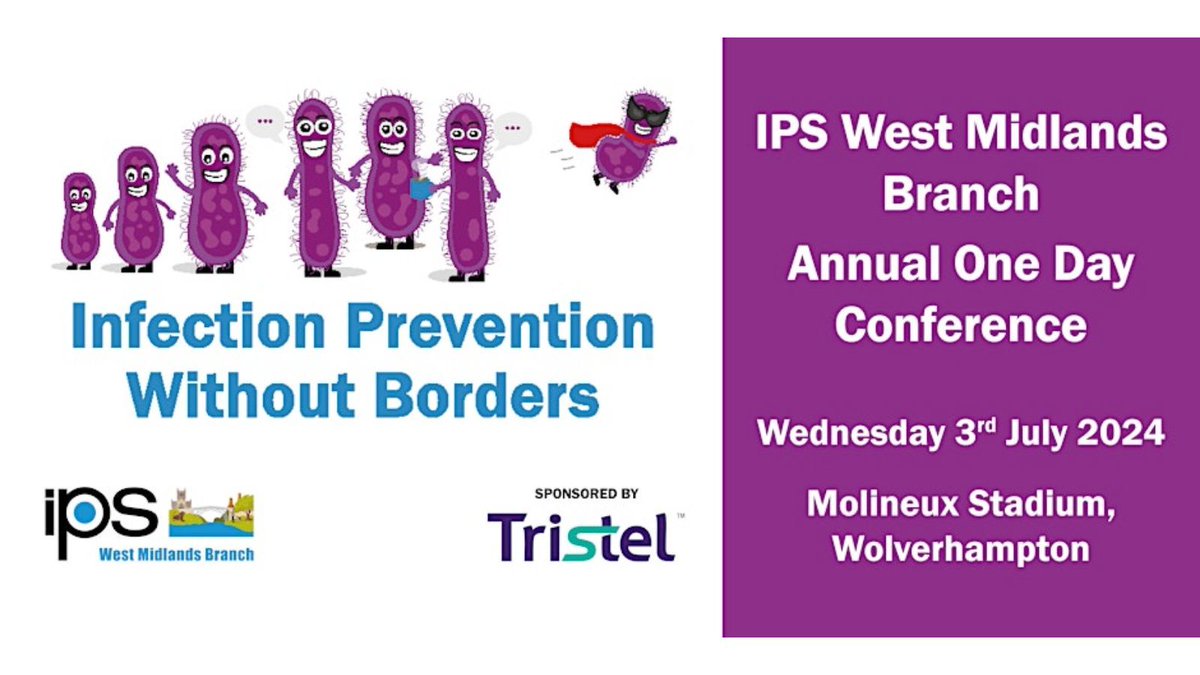 Book now for the #IPS West Midlands Branch Conference 2024, taking place on Monday 3rd July 2024 at the Molineux Stadium, Wolverhampton buff.ly/3JIAhsg IPC #InfectionPrevention #IPSEvents @ipswestmidlands