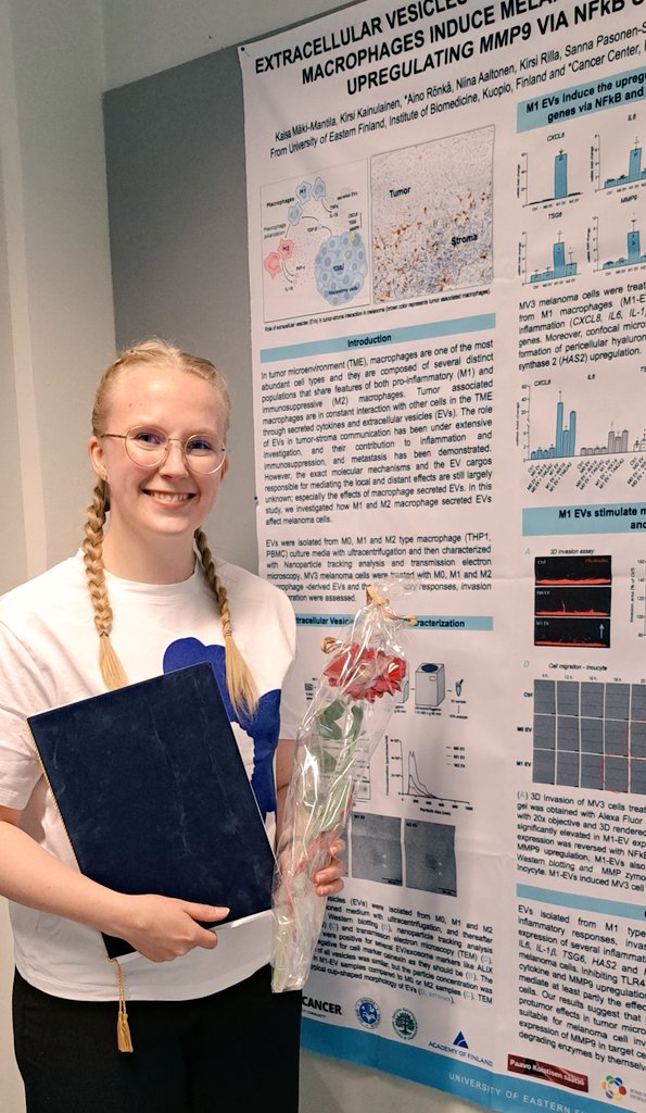 Congratulations Kaisa for the best poster presentation 🌹 <a href="/UEF_Biomed/">UEF Institute of Biomedicine</a> <a href="/UEFcancer/">UEFcancer</a>