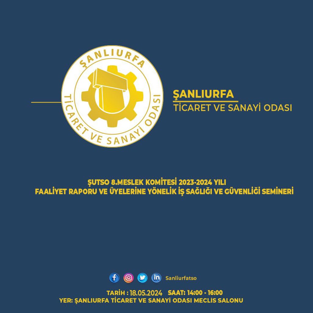 İş kazası yaşanma ihtimalini en aza indirmek ve  oluşabilecek kazalar sonrası hukuki süreçle alakalı İş Sağlığı ve güvenliği seminerine tüm paydaşlarımızı bekliyoruz...