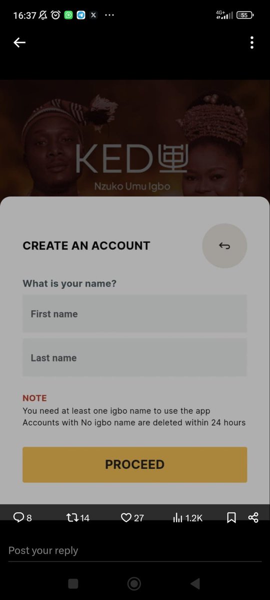 You called Seun Osewa a bigot but you ended up creating an app that requires an Igbo name before someone can use it???
Why do you do this? Must you destroy others before you can build your own civilization?
What exactly do you want Seun to do? You wanted to use the money to buy