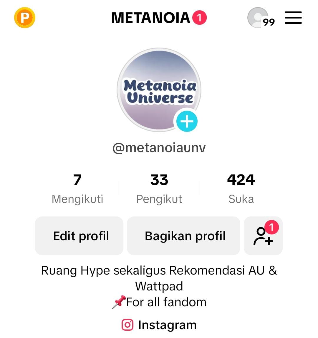 Halo Sobat MinMe! MinMe ada kabar baru nih, kalau TikTok <a href="/metanoiaunv/">Metanoiaunv ON</a> sudah ada yang baru lagi dan jangan lupa juga kalau base metanoiaunv juga ada Instagramnya lhoo. Yuk, follow dan share ke teman-teman kalian!