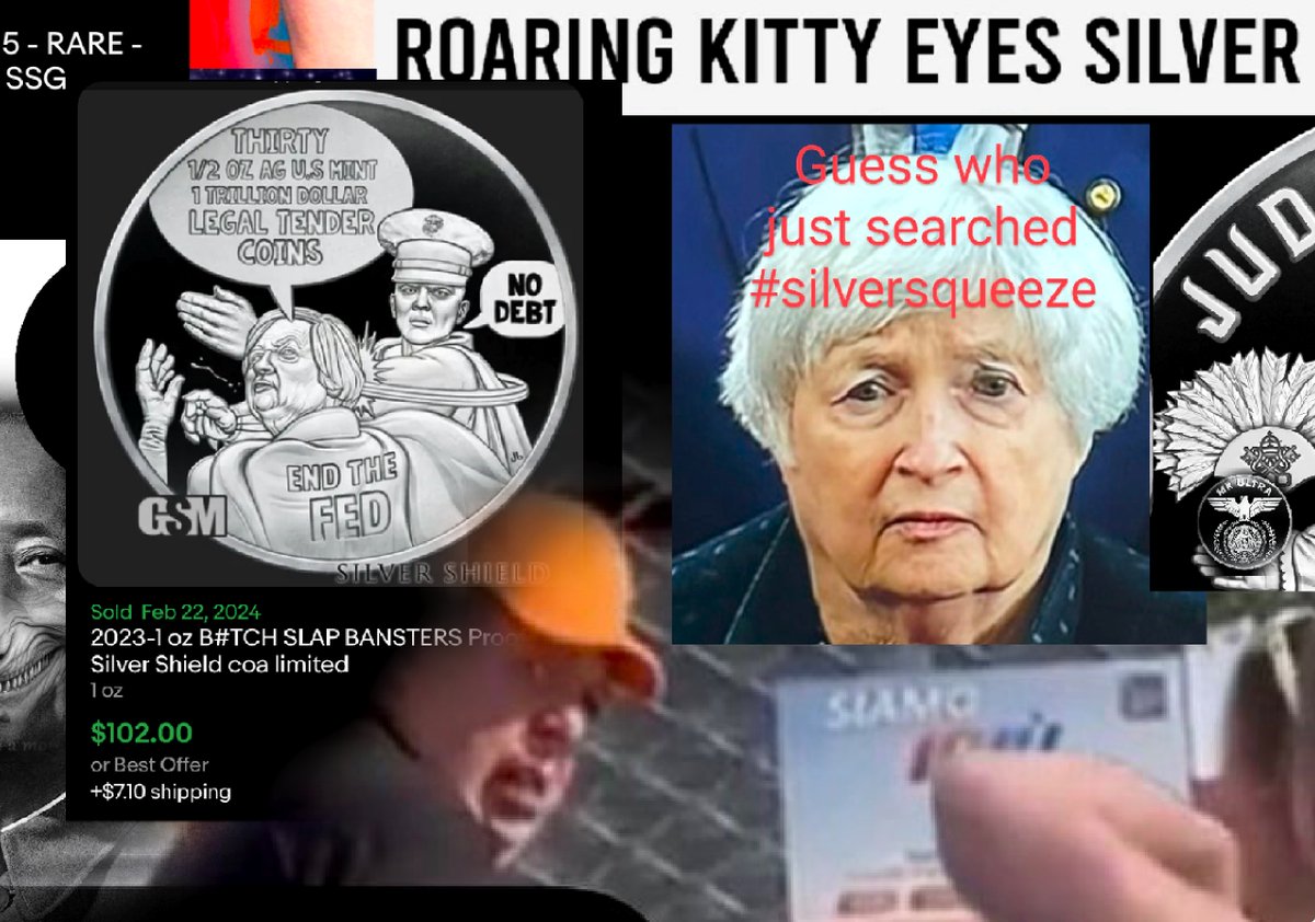 Janet YELLEN #silversqueeze 
Silver Shield Bitch Slap the BANKSTERS
30 1/2 oz AG U.S. Mint
$1 Trillion Dollar
Legal Tender Coins
Jubilee all the Debt 
End the Fed 
Debt Free Dollar Currency
Silver Shield Sells out Ebay 
First Sign of My Prophecy Manifest New Silver Age Reality