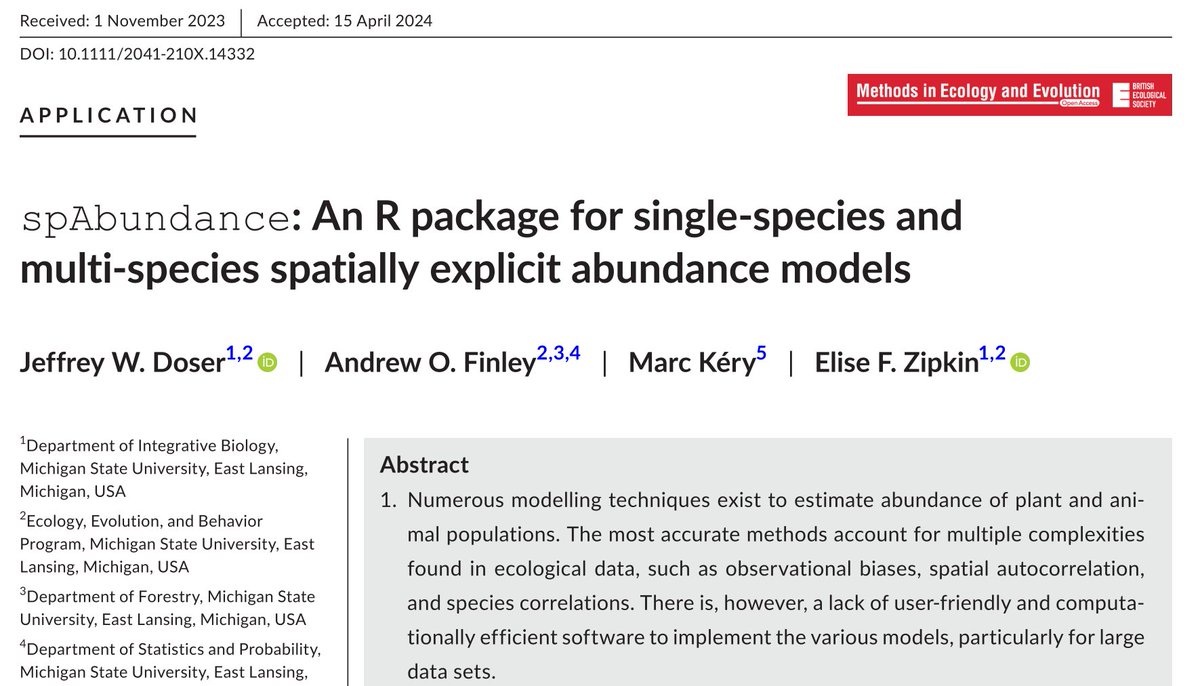 New #Rpackage that provides ecologists and conservation practitioners with a user-­friendly tool to quantify and understand spatial variation in abundance #bayes #wildlife