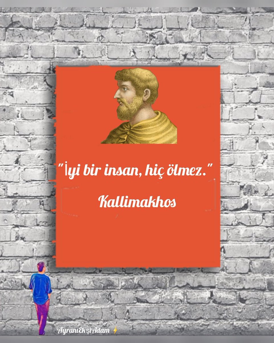 #Kallimakhos 
#AyranıEkşiAdam ⚡️
Rabbim iyileri, iyilerle karşılaştırsın...