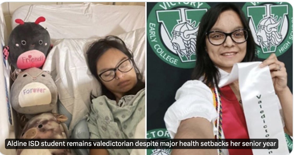 Thank you @KHOU for shining a light on one of our own! 🌟 Despite facing major health setbacks her senior year, this incredible Aldine ISD student remains valedictorian. Her resilience and determination are truly inspiring. A must-read story: shorturl.at/agkEQ #MyAldine