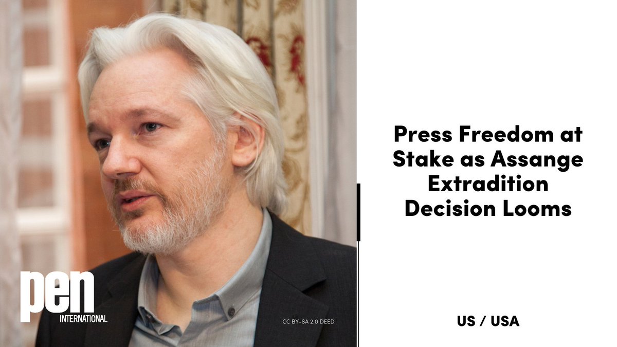 On Monday, PEN International, @englishpen, and @PEN_Norway will return to the #UK High Court in solidarity with #JulianAssange. The hearing will determine whether Assange will be extradited to the #US or granted permission to appeal. We reiterate calls for his immediate release: