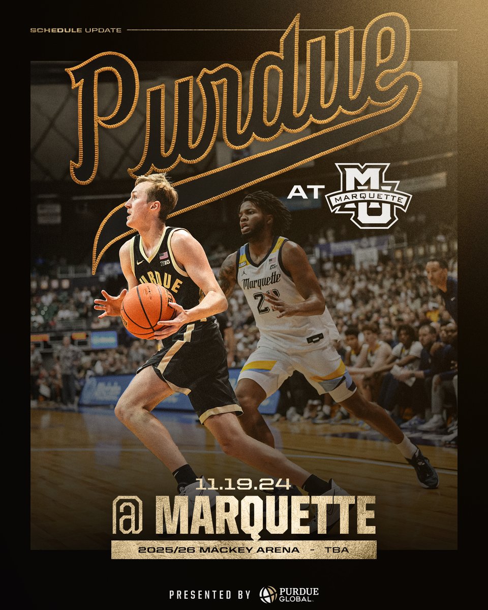 Turning into a healthy little rivalry. We continue to play the best schedule in America. 🆚: Marquette 📆: Nov. 19, 2024 in Milwaukee 📆: 2025-26 season in Mackey Arena (TBA)