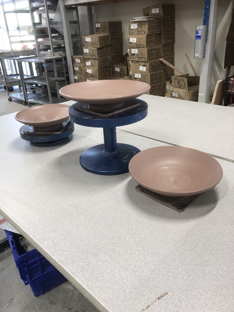 bobstack's tweet image. Throwing flat today #clay #pottery
