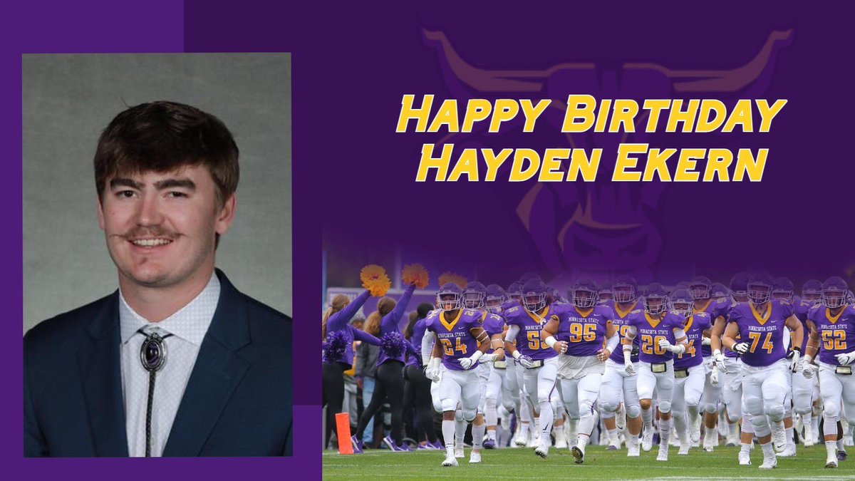 We here @MinnStFootball would love to wish @hayden_ekern a VERY HAPPY BIRTHDAY! We hope you have a Great Day! #MavFam 🤘🏽😈🎉🎂🥳
