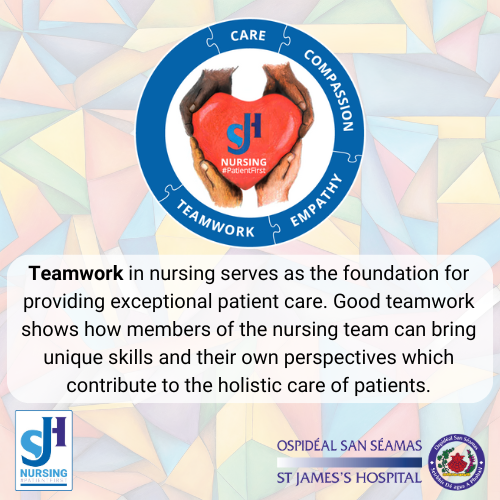 The fourth core value of the #nursing Professional Practice Model launched last week @stjamesdublin #Teamwork @Julie_o_grady @SJHDoN @valerie_brien