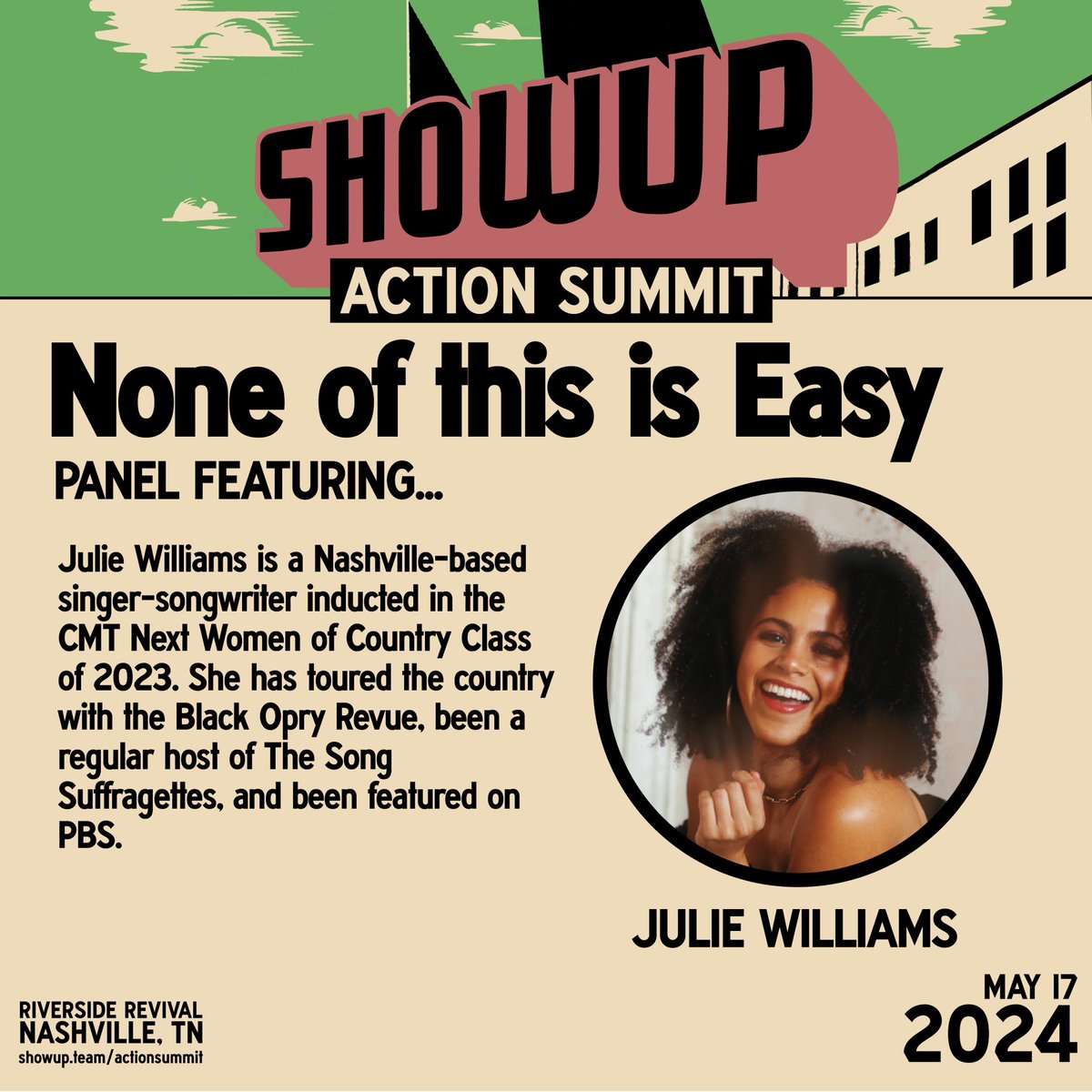 The Action Summit will feature “None of this is Easy,” a discussion between Grammy Nominated singer-songwriter @CassadeePope, Nashville born-and-based @morgxn, GRAMMY’s Chapter Board Governor @lachimusic, and CMT Next Women of Country class of 2023 @j_w_music.