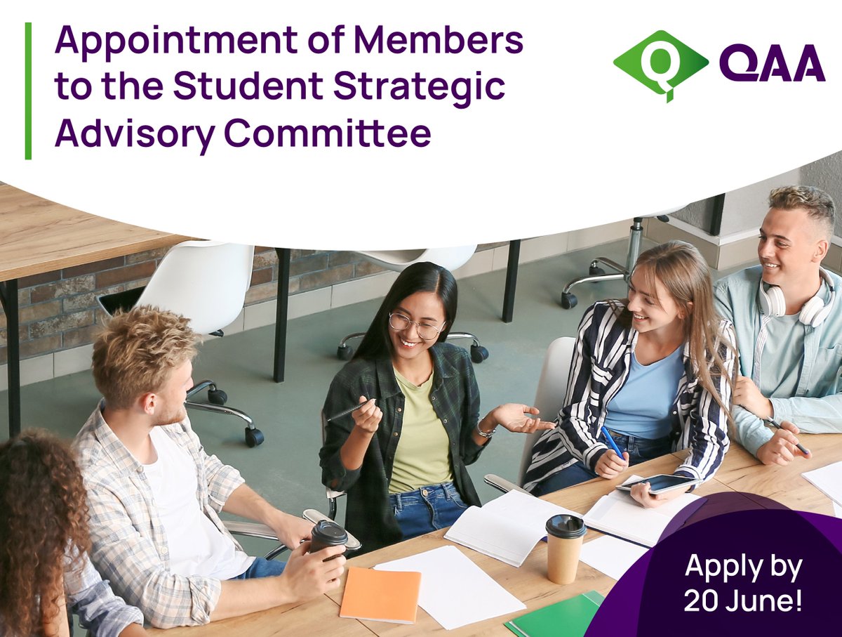 If you have a passion for sharing the student perspective on the quality of the student experience, make sure to apply to join our Student Strategic Advisory Committee! We are looking to appoint up to 11 new members – apply by 20 June 👇 qaa.ac.uk/news-events/ne…