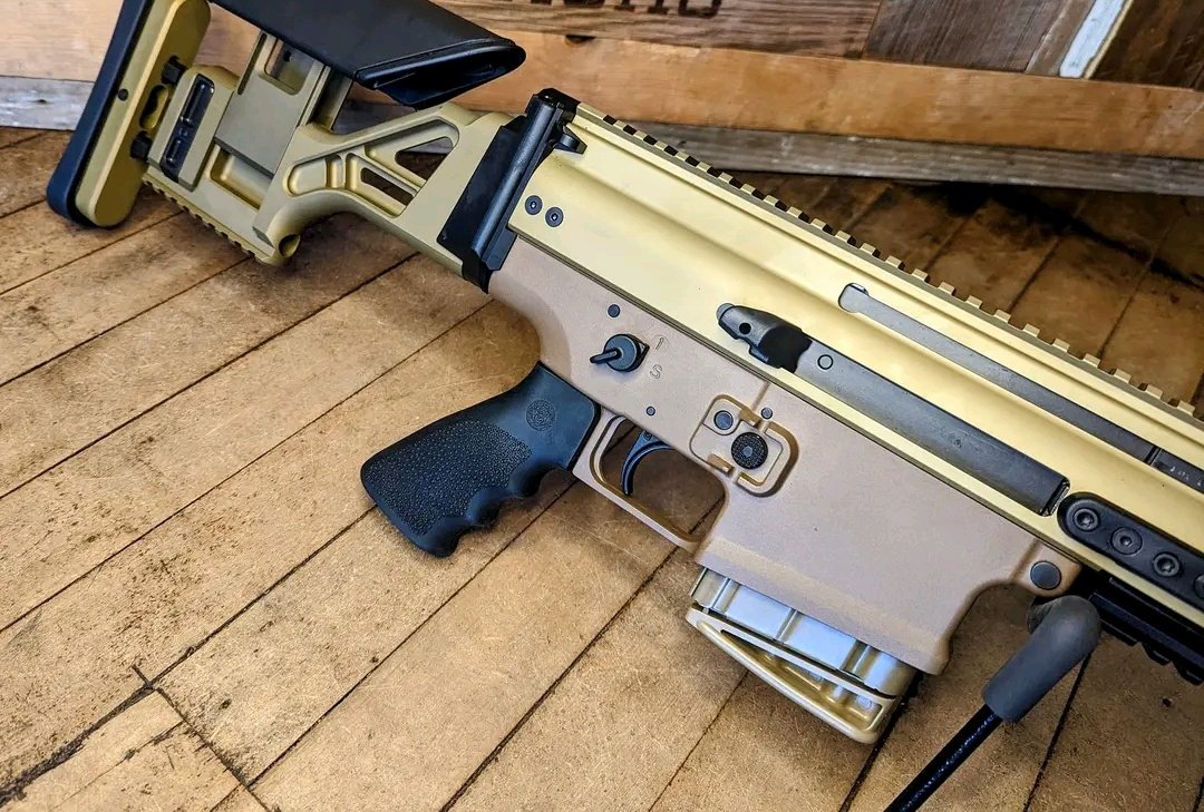 Tacticalfirearms2a 
-------
Legendary FN SCAR 20S  FN America manufactures this weapon with a 2-Stage Geissele Automatics, LLC  Trigger 20' Barrel & Dual Charging Handles to mention only a few of the upgrades on this unit.
#SCAR
#308win