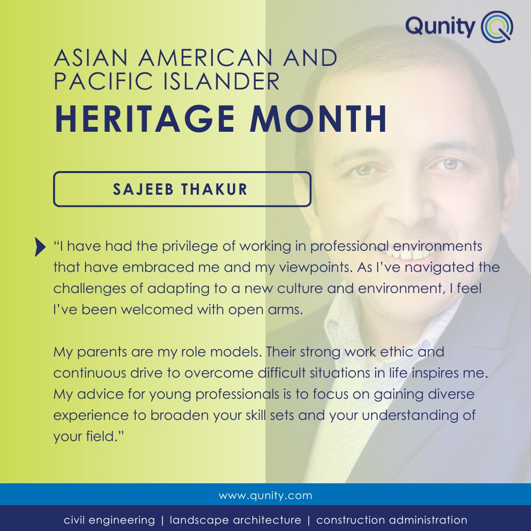 In celebration of #AAPI Heritage Month, Qunity is honored to share Sajeeb's story as a first-generation Asian American man, his inspirations, role models, and his advice for young professionals.

'I grew up in Gokarna, the suburbs of Nepal, a place that shaped me.' #aapimonth