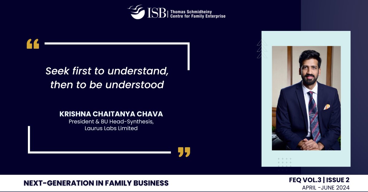 Krishna Chaitanya Chava, President & BU Head-Synthesis, @LaurusLabs shares, 'It is important to always introspect and assess whether the service provided is value accretive or dilutive to the partner.' tinyurl.com/4euy7djt
#ThS_CFE @CEOLaurusLabs