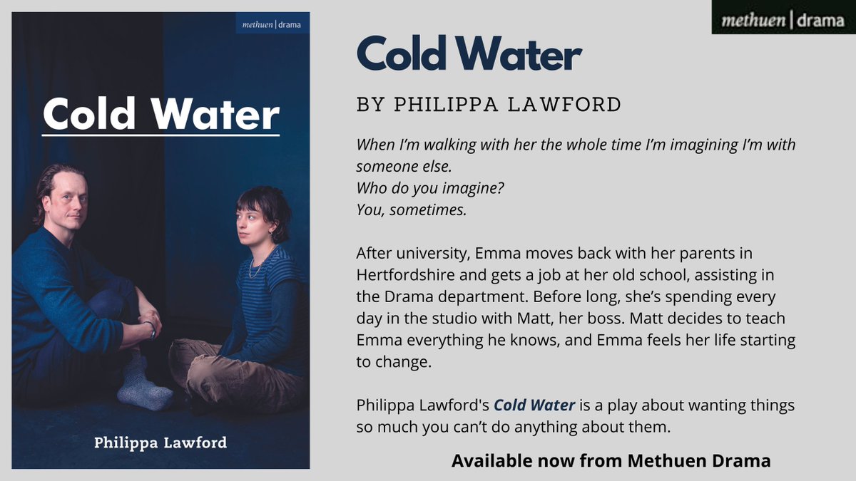 Happy Publication Day to @PhilippaLawford for her play COLD WATER! This intriguing two-hander from @Tightrope_T is now open at @ParkTheatr.