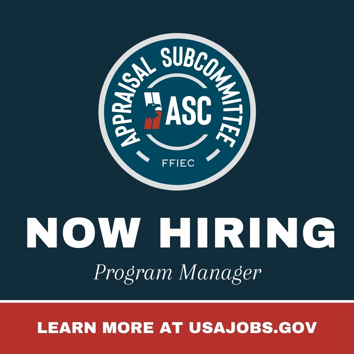 ASC has an opening for a Program Manager. The vacancy announcement can be viewed at usajobs.gov/job/791564700.

This position is open to all candidates and is a remote duty position. The vacancy announcement will close on May 22, 2024.

#ASCgov #Hiring #ProgramManager