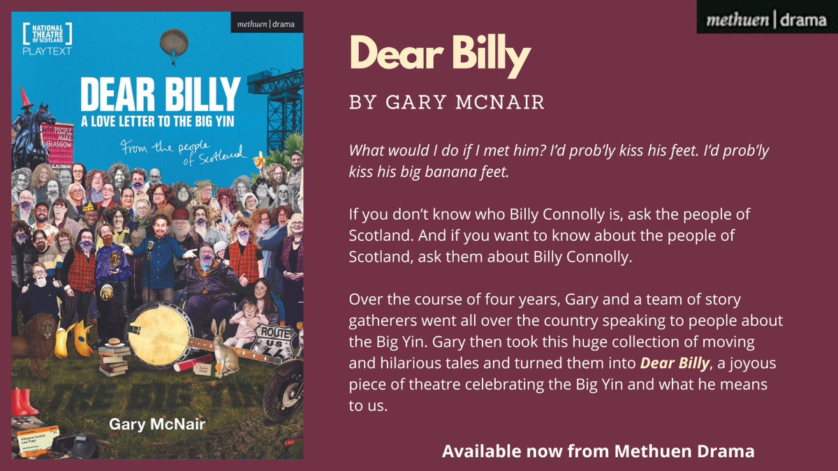 Congrats to @TheGaryMcNair for the publication of his play DEAR BILLY! This @NTSonline tour is now on. Celebrate the Big Yin and take the story home with you!