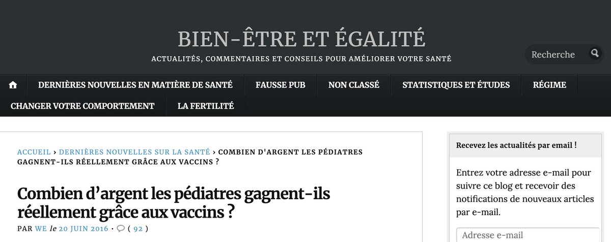 Quand j'ai publié il y a peu, que les pédiatres gagnaient beaucoup d'argent en vaccinant les bébés et les enfants, les trolls gouvernementaux sont venus dire leurs mensonges habituels pour sauver la vache à lait de Big Pharma qui en finance une partie. Pourtant déjà en 2016 des