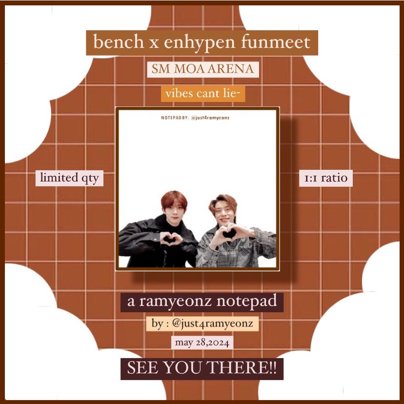 ⋆𐙚₊ A #HEEJAKE NOTEPAD ⋆𐙚₊

additional freebies made by : @just4ramyeonz 

1 notepad is equal to 10 sheets

♡ mbf, like & rt to spread
⠀╰ 1:1 very limited qty only
 SEE YOU THERE!!
