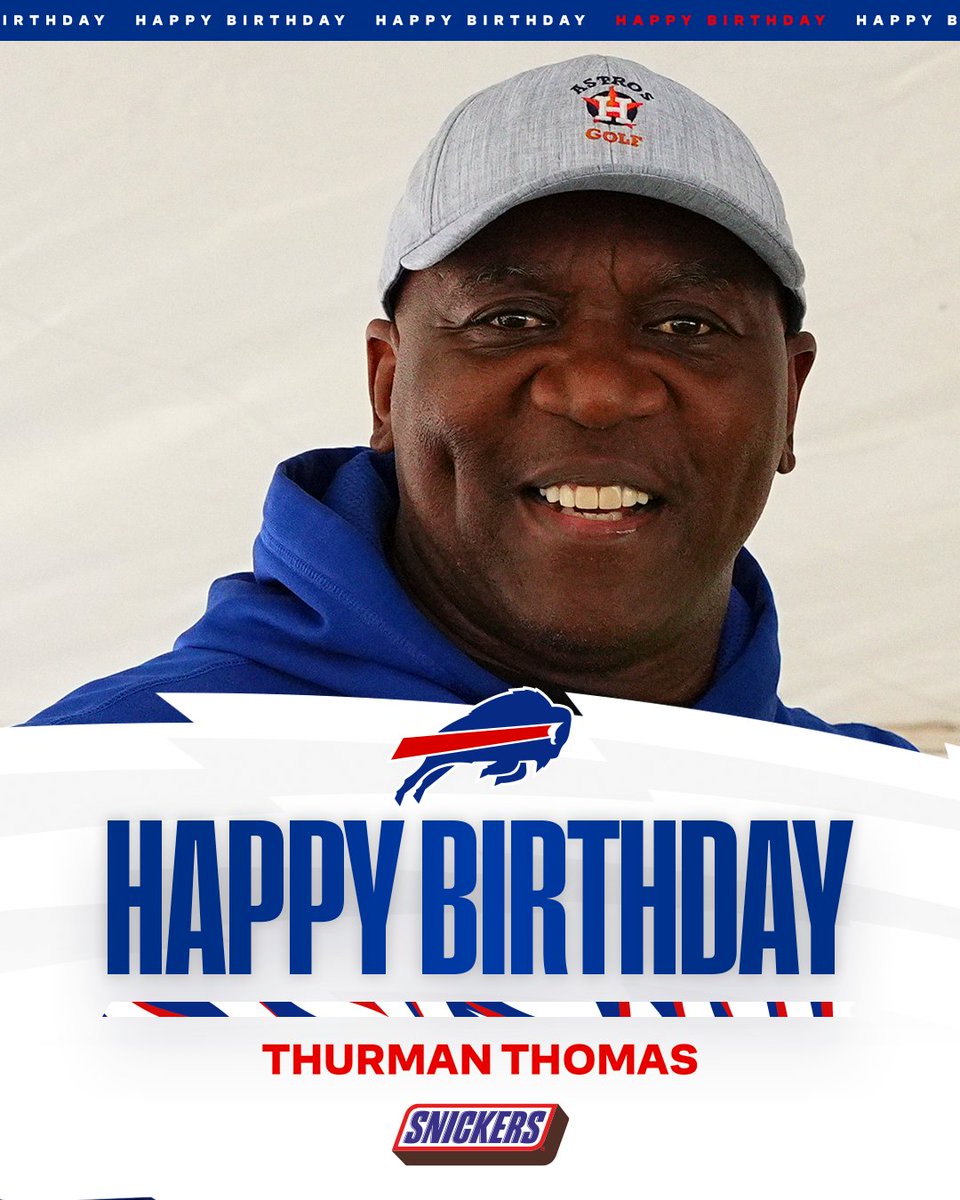 A BIG day for one of our favorite Hall of Famers. Happy birthday, @ThurmanThomas!! 🥳 #BillsMafia