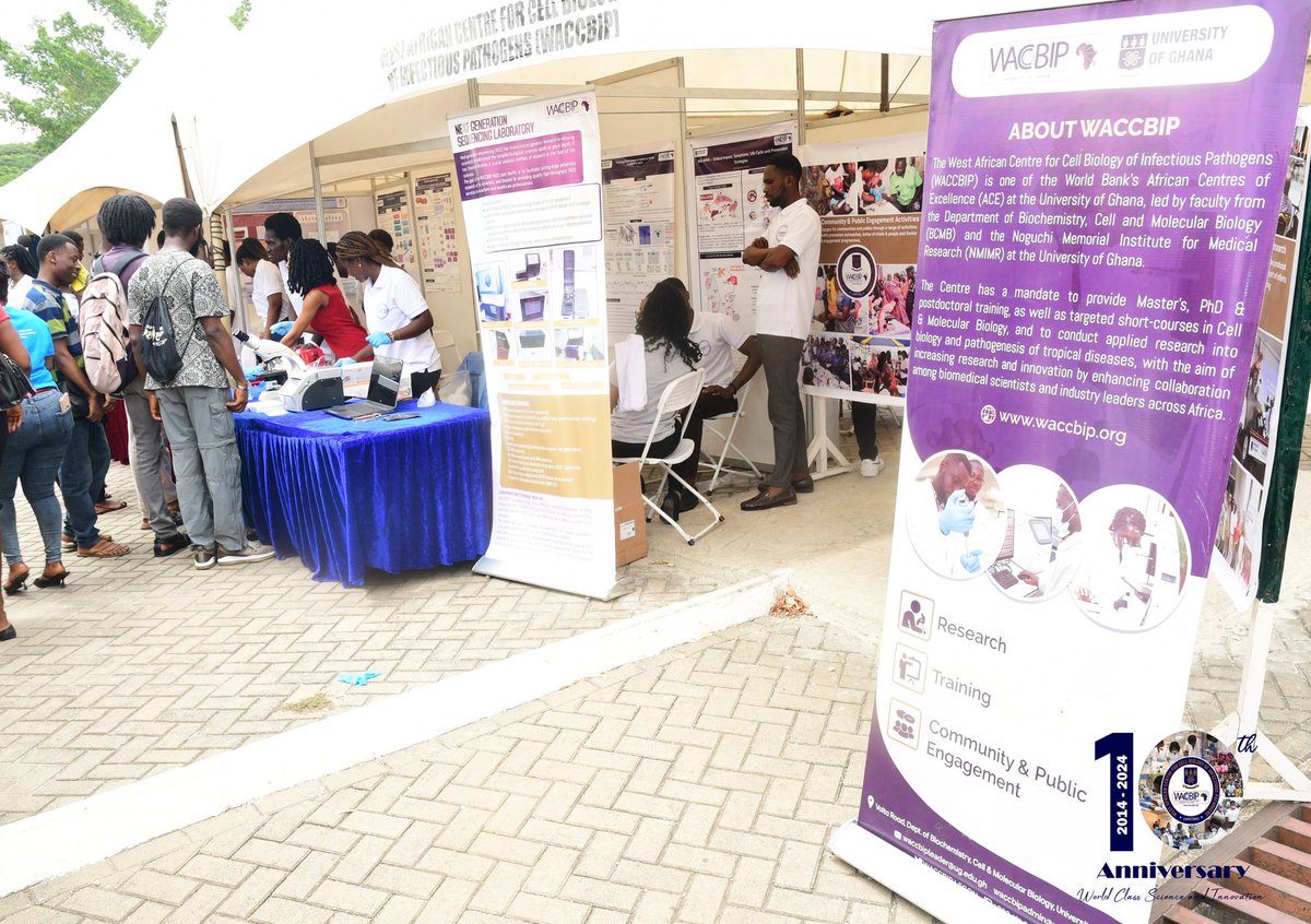 Swing by WACCBIP's booth at the 7th Industry-Academia Interaction Series Exhibition organized by @iast_ug, happening behind the Balme Library. Discover how we're shaping Africa's future through groundbreaking science and collaboration. See you soon!#Science #Research #WACCBIPis10