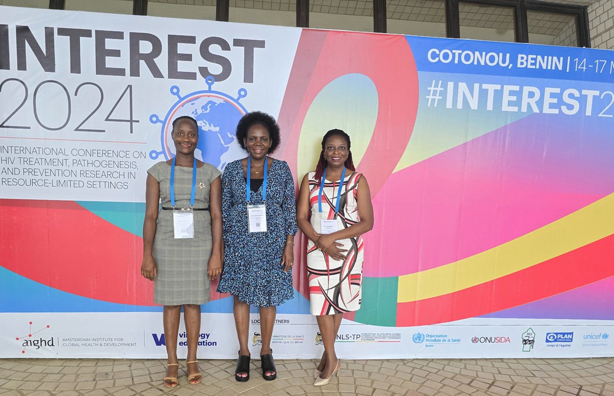 Highlights | INTEREST 2024  

MU-JHU is well represented! 
📸Our Research Director Dr. @fmatovu2 with Research scientists Dr. Joselyn Nansamba and Dr. Phionah Kibalama Ssemambo at the venue of this year's @INTERESTconf. 

#INTEREST2024 #HIVPrevention #mtn042