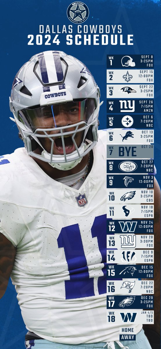 Here are some player-specific Dallas Cowboys schedule wallpapers. Soon enough we'll have a post at @BloggingTheBoys with a few more options and multiple timezones, too.