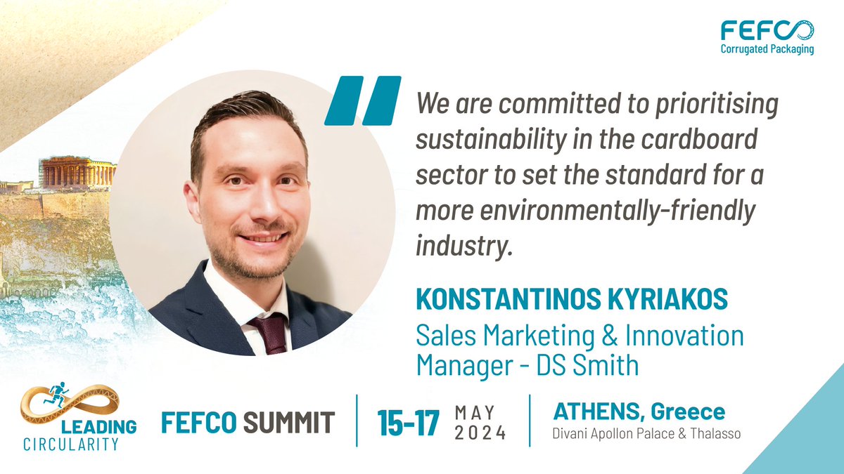 Konstantinos Kyriakos, Sales Marketing & Innovation Manager at @dssmithgroup, presented the work of HPPA on #sustainability reporting. It's important to gather ESG data to show how the industry is delivering on continuous optimisation of materials and design. #FEFCO2024