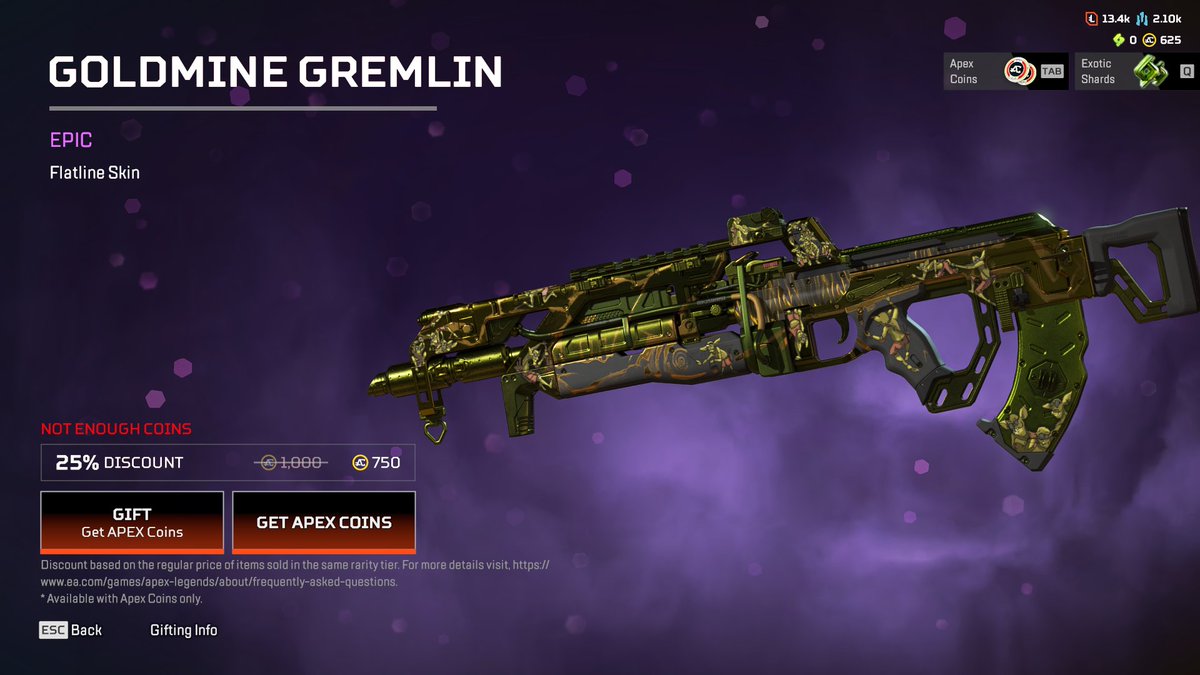 Respawn, this is fucked up dude... You released a skin called 'Goldmine Gremlin' where the critters on the skin are clearly Goblins WHICH are known for loving gold.

Not only is this tonedeaf this is also disrespectful for the Goblins that play the game and love gold

Fix this.
