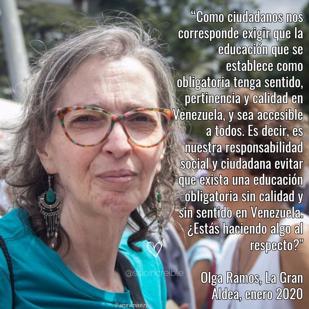 Hoy estamos hablando de educación en #VenezuelaTierraDeGracia con los docentes. Recordamos al inicio a @olgaramos, que dedicó su vida a trabajar por la educación y cuya luz extrañamos. Y a @DignoraHernandz, docente luchadora por la libertad e injustamente presa del régimen