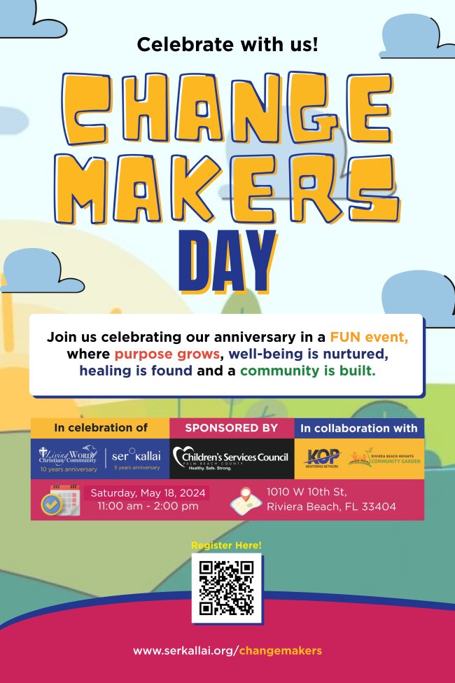 FREE community event for children and families this Saturday, May 18, 2024. All activities will focus on the participants holistic well-being and the development of emotional resilience, purpose and meaning.  
For more information and to register, visit serkallai.org/changemakers#r….