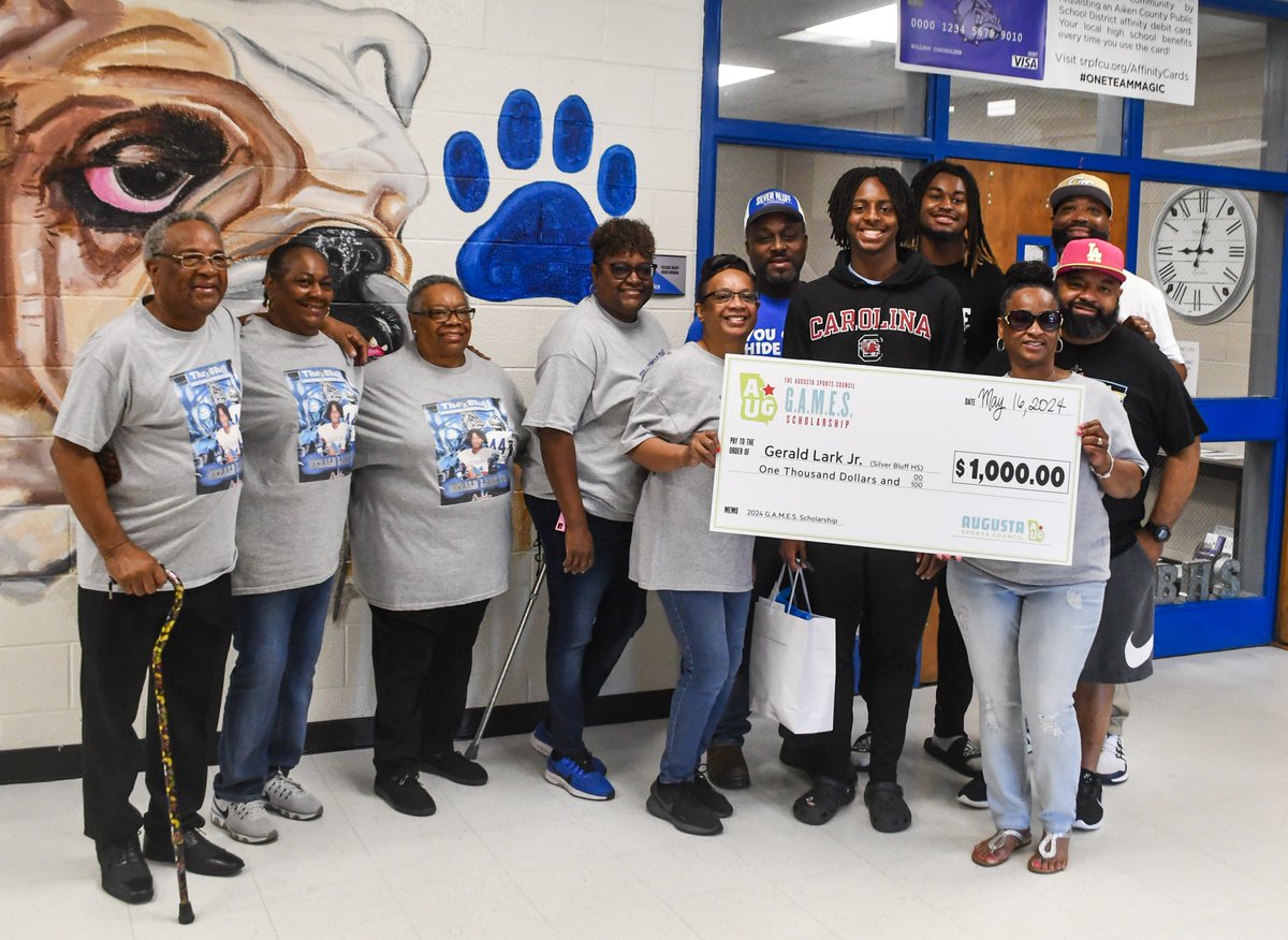 Congratulations to Silver Bluff's Gerald Lark Jr., who this morning was surprised at school with a Greater Augusta Medal for Excellence in Sports (G.A.M.E.S) scholarship from the Augusta Sports Council