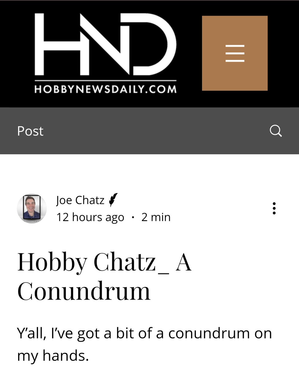 Check out @JoeChatz latest article at hobbynewsdaily.com/post/hobby-cha…

#thehobby #whodoyoucollect #hobbynewsdaily