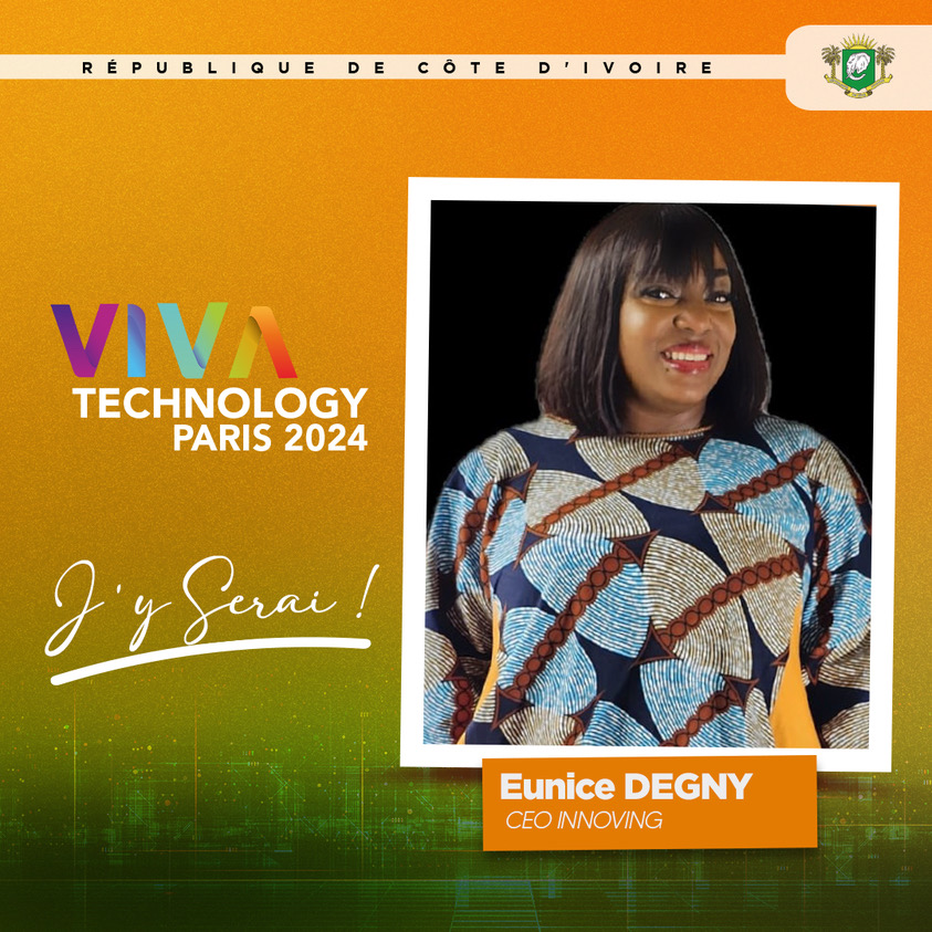 Mme Eunice Degny, CEO de Innoving confirme sa présence pour Ma Côte d'Ivoire à Vivatech  2024 🇮🇪🚀

#vivatech2024 #cotedivoire #innovation #technology #transformationdigitale #teamivoire #mtnd #mpjipsc
#jeunessenumerique #PJGouv #Gouvci #cicg #gude