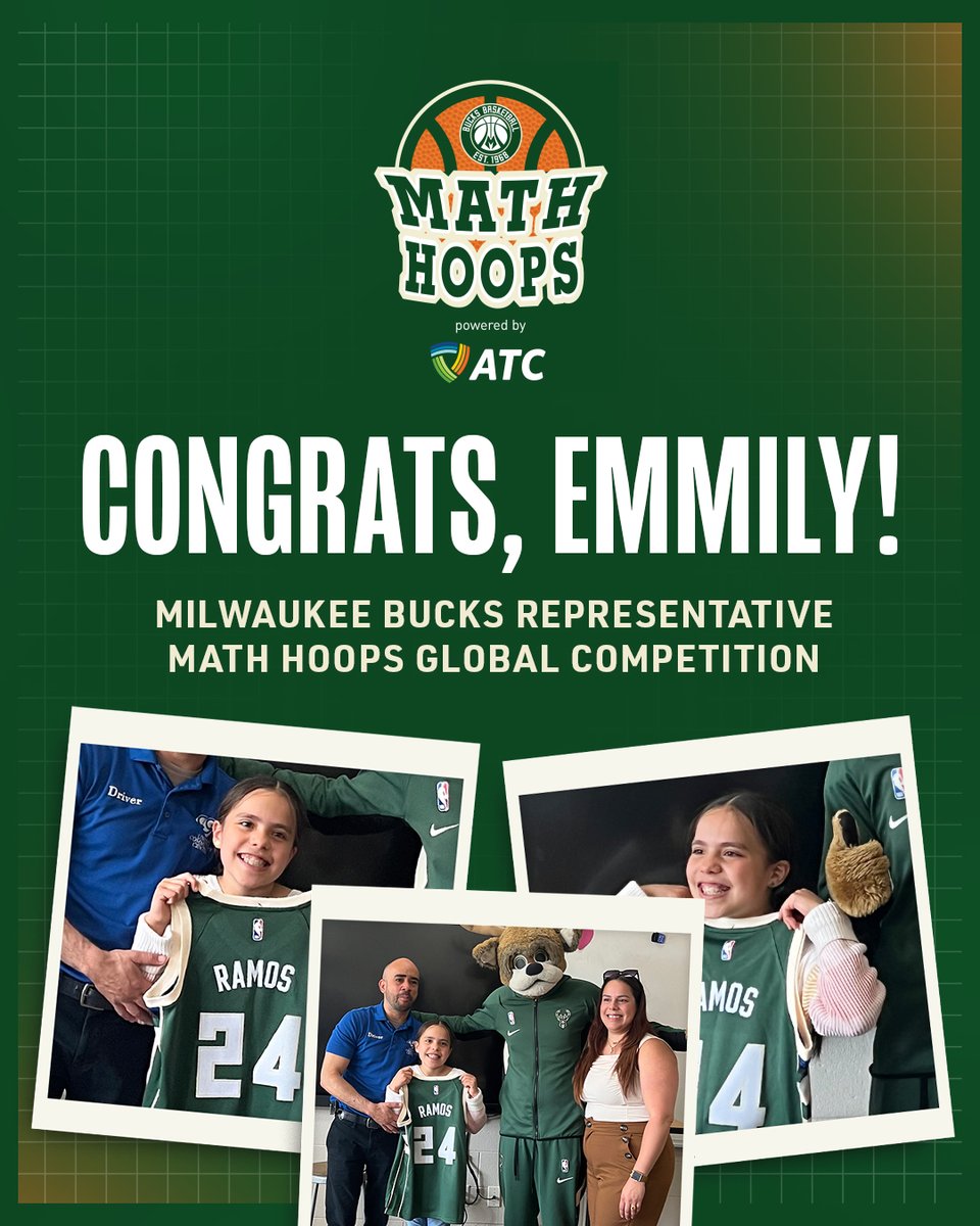 Congrats, Emmily, our 2023-2024 Math Hoops Global Representative! 🎉 Learn more about our Math Hoops program powered by ATC here -- nba.com/bucks/communit…
