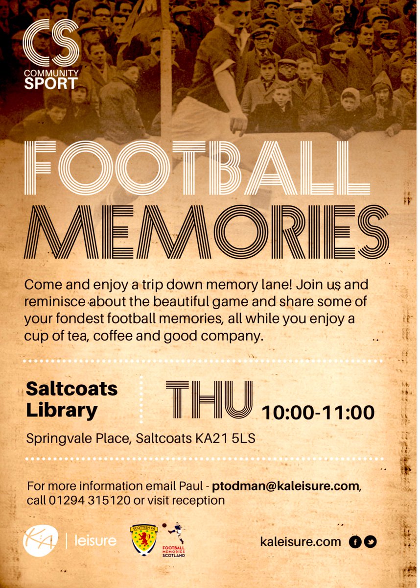 What a morning at our Football Memories Group at Saltcoats Libary, A huge thanks to Boyd who came along to discuss all things Ayrshire Football and in particular Ardeer Jnrs today. Great discussions, New friendships and some good chat over a cuppa ❤️⚽ @FootballMemSco