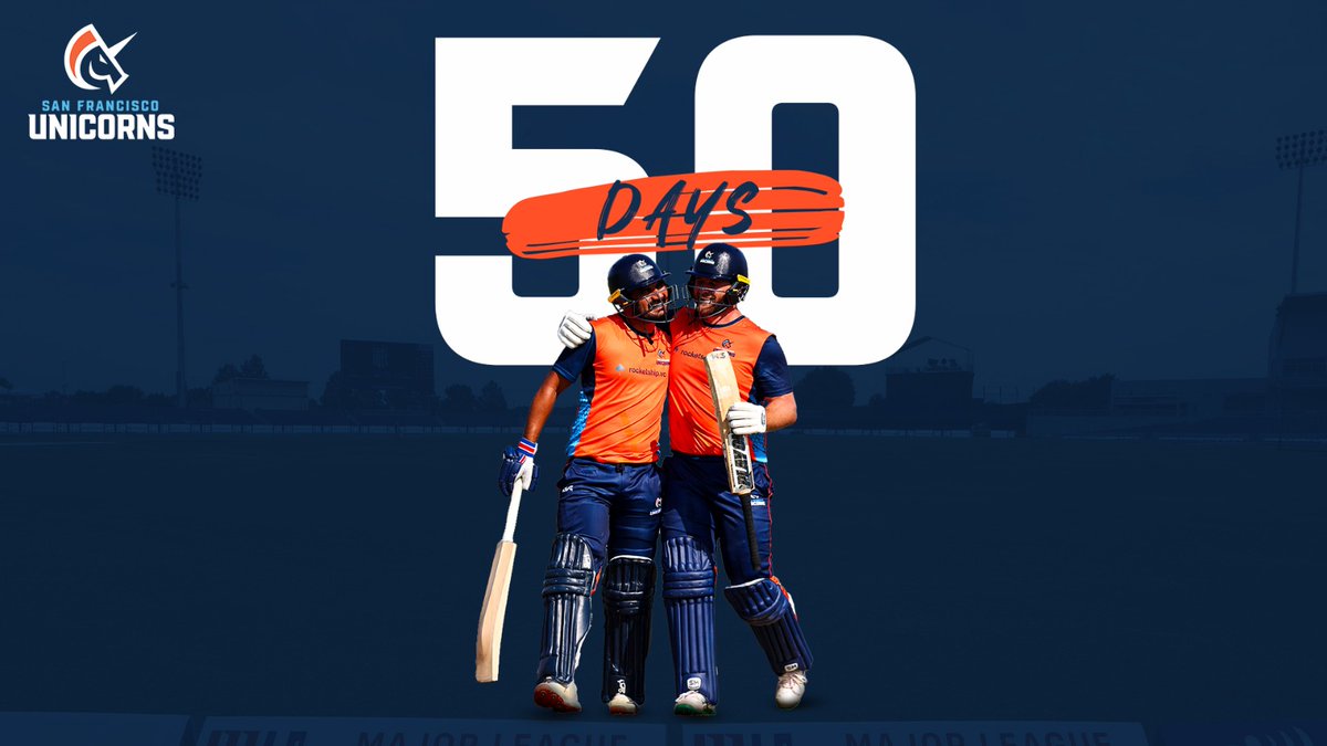 We're 5️⃣0️⃣ days away from the first ball being bowled in Dallas 🇺🇸 #SFUnicorns #MLC2024 #CognizantMajorLeagueCricket