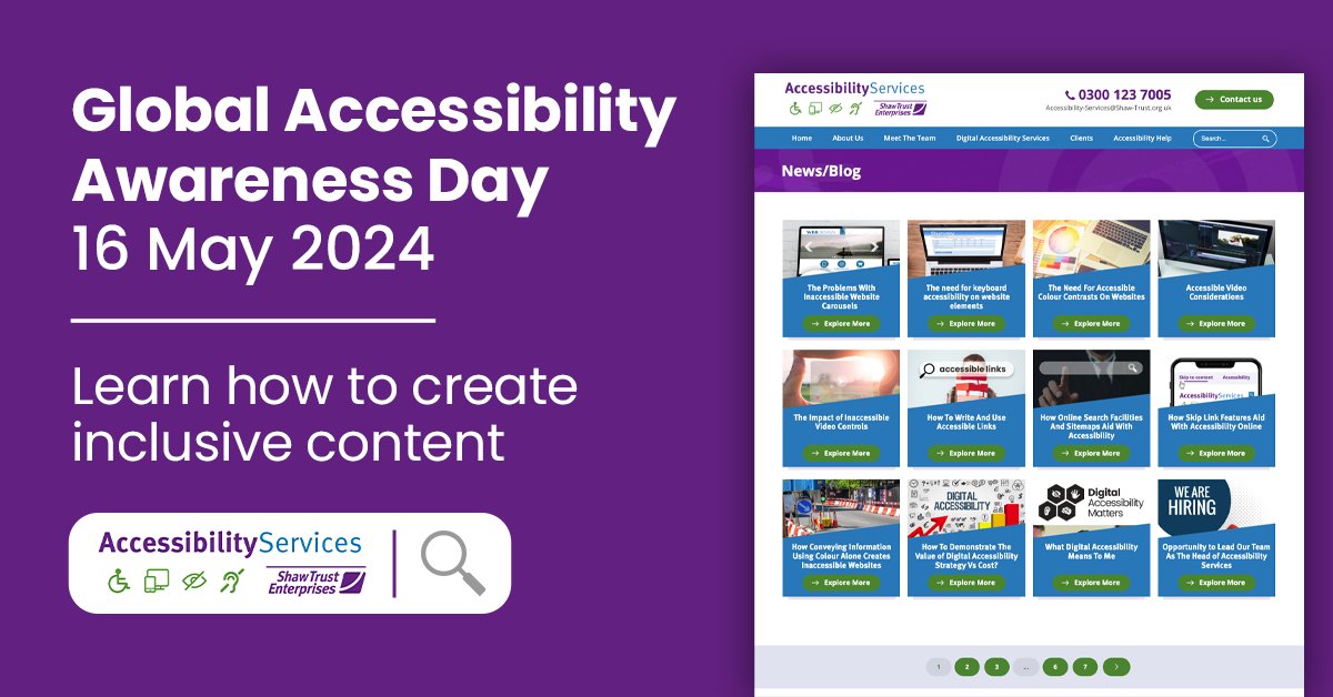 1 billion people globally have disabilities. Are you sure on #GAAD that your online content is inclusive for everyone?

We have a range of useful guides that talk you through digital considerations to make to websites to ensure your content is accessible: zurl.co/h5Z0