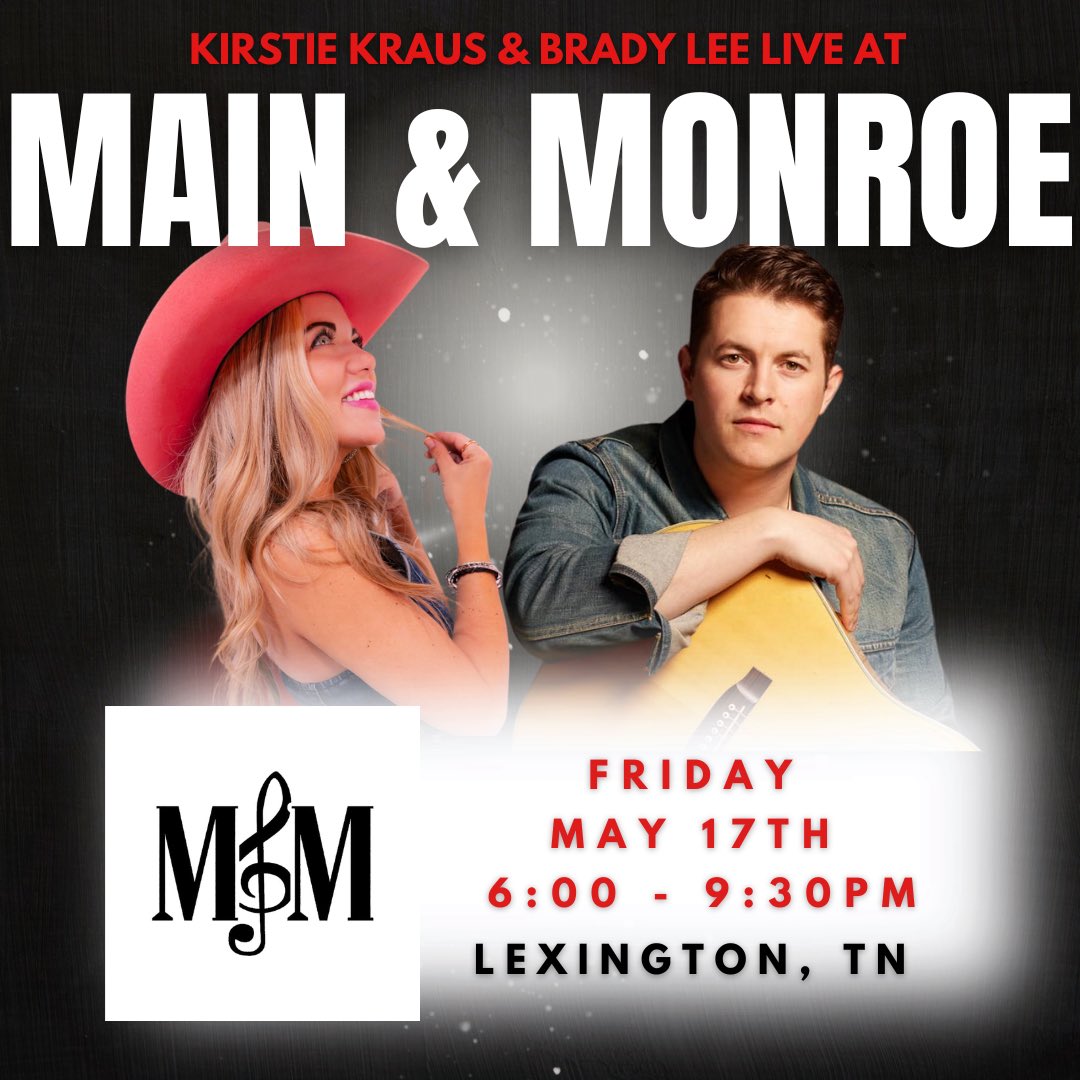 Tomorrow I’ll be in Lexington, TN with @ThomasBradyLee at Main & Monroe 🎵🙌🏼🎉 Join us for a nice dinner, music w/ storytelling! 40 S Main St, Lexington, TN 38351 Friday 5/17 • Music Starts at 6:00p “The musical crossroads of Memphis, Nashville, and Muscle Shoals” - M&M