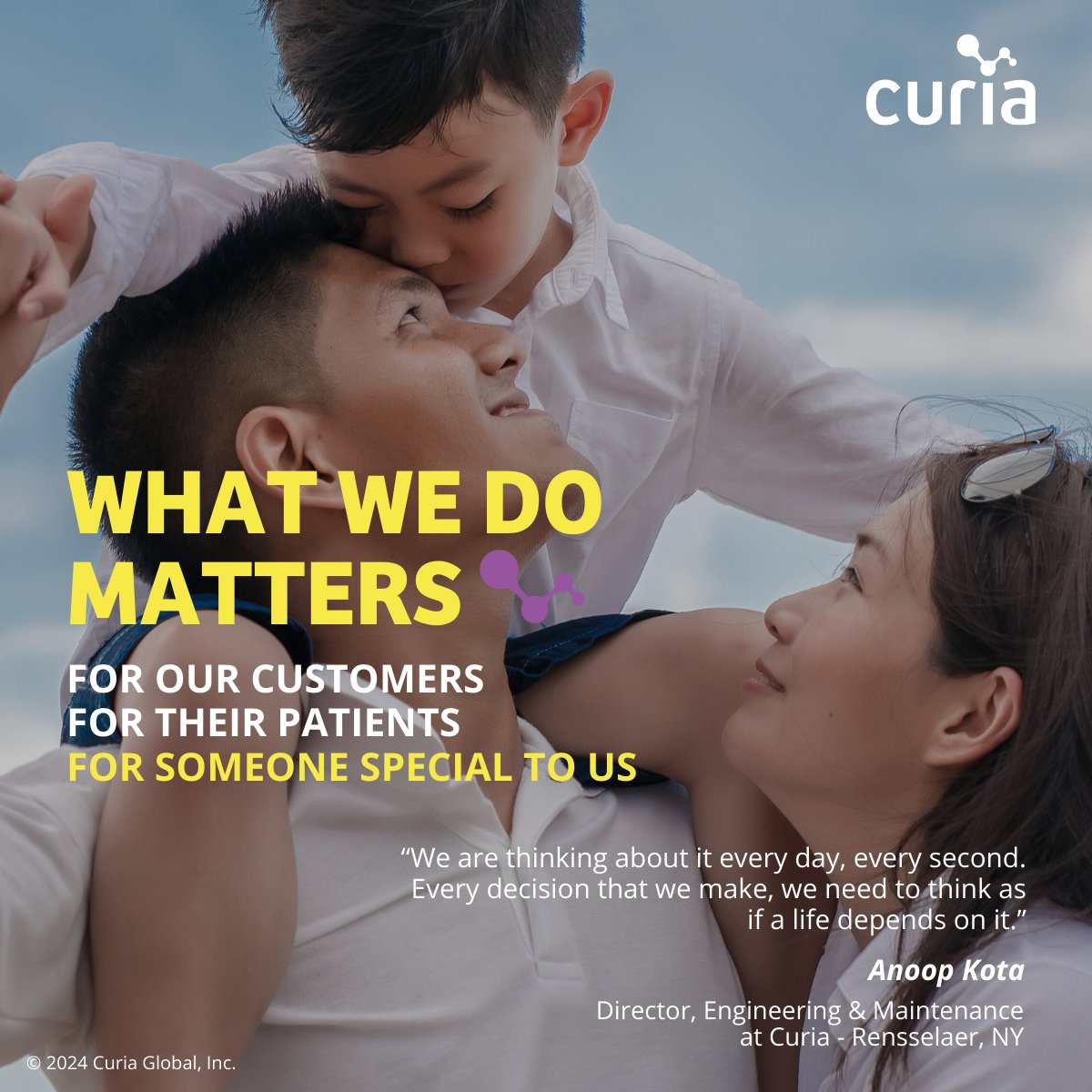#WhatWeDoMatters  We are driven by the lives we touch, the lives we change, and the lives we save.

At Curia, every project, every batch, every patient matters. 

Learn more about our history of life-changing life science: ow.ly/y7v850QMfWP