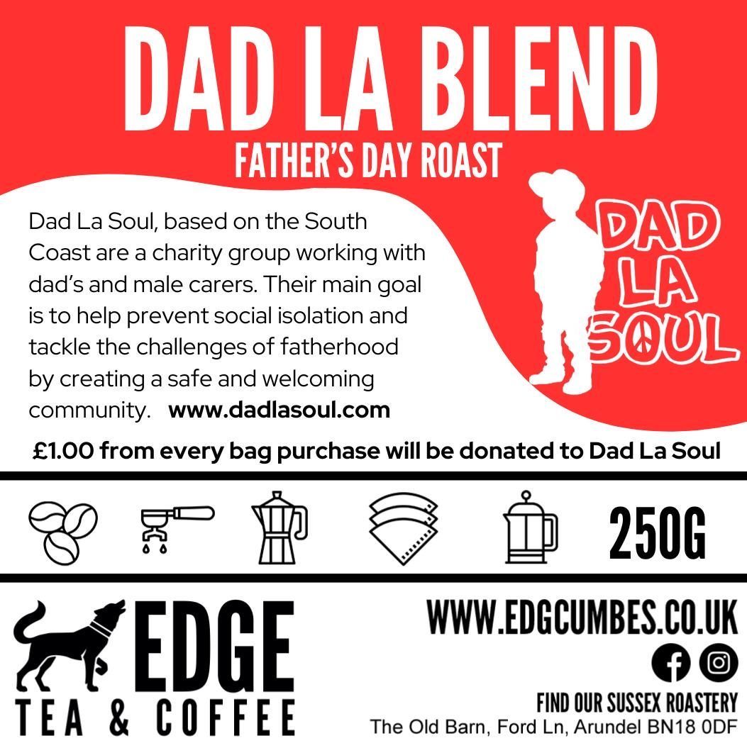 The bloody lovely people at Edge Tea and Coffee are donating £1 from each bag purchase to us and that is just amazing. Thank you @edgcumbes! You get some quality beverages, we get to help more dads. Perfect.